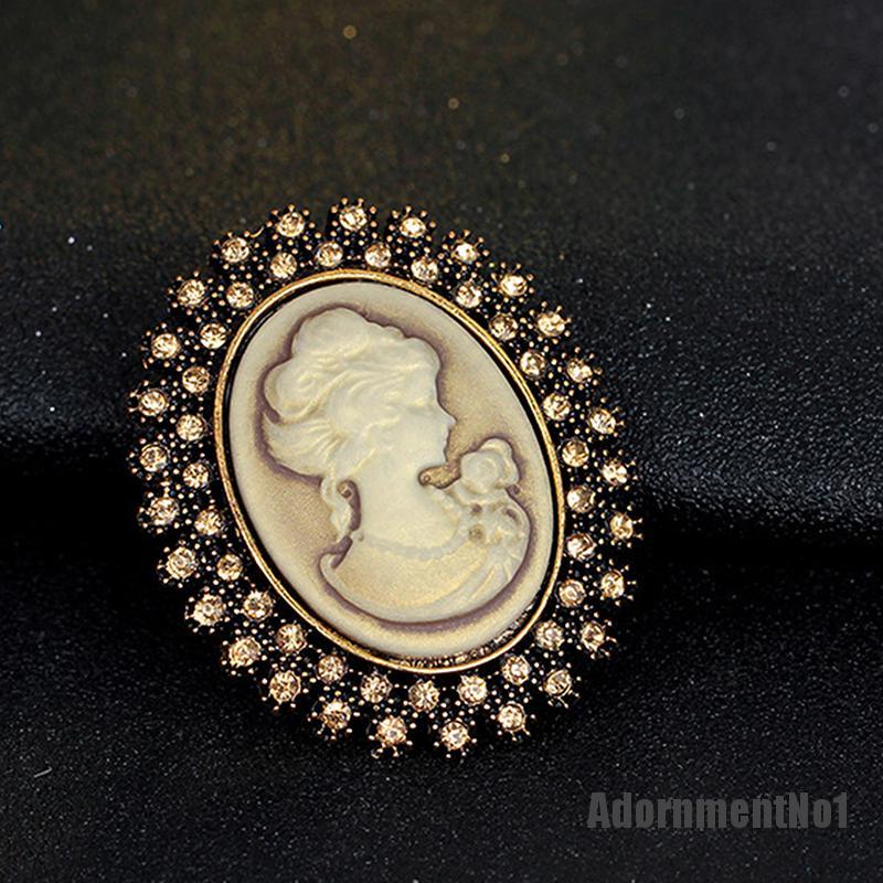 (Adornmentno1) Bros Pin Wanita Desain Cameo Victoria Hias Kristal Untuk Pesta Nikah