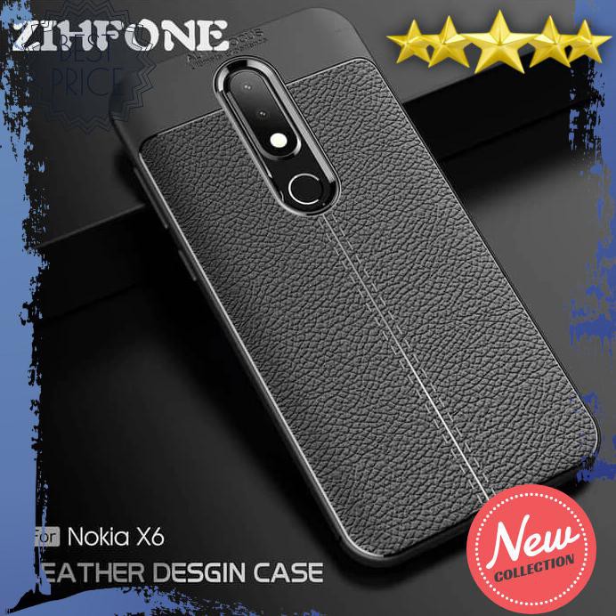 CASING HP CASING NOKIA 6.1 PLUS X6 SOFT CASE AUTOFOCUS LEATHER KULIT