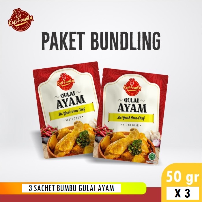 

Paket Bundling Koki Family Bumbu Instan Gulai Ayam 50Gr - 3 Pcs