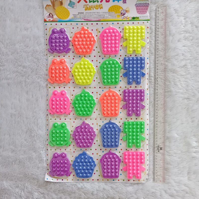 MAINAN POP IT KECIL MINI 7-8 CM LOVE APEL KUPU BERUANG BEAR DADU WARNA WARNI GROSIR GANTUNGAN KUNCI KEYCHAIN RAINBOW GELANG POP IT-8