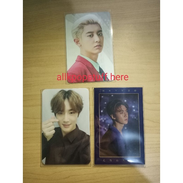Photocard Chanyeol Exploration Fortune, Suho Welcome Kit, Sehun Season's Greeting 2019 Official | PC Chanyeol Jasmer Exploration, Suho Welkit, Sehun Sg2019