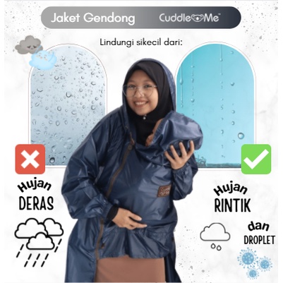 Jaket Gendong bayi Cuddle Me APD anti droplet masker pouch 2 hoodie