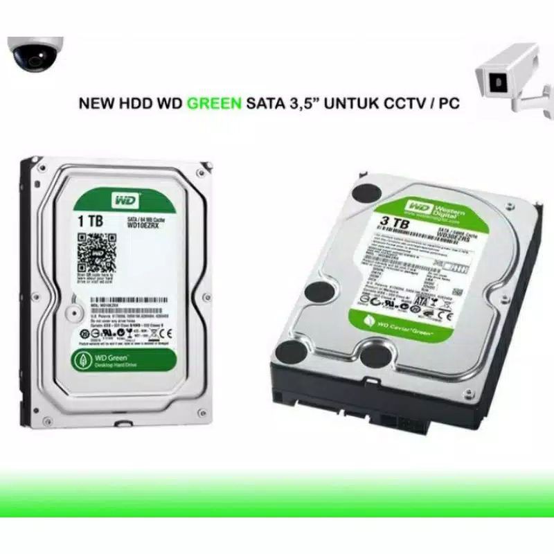 HARDISK INTERNAL 1TB WD GREEN 3,5 INCH FOR COMPUTER CCTV DVR DLL