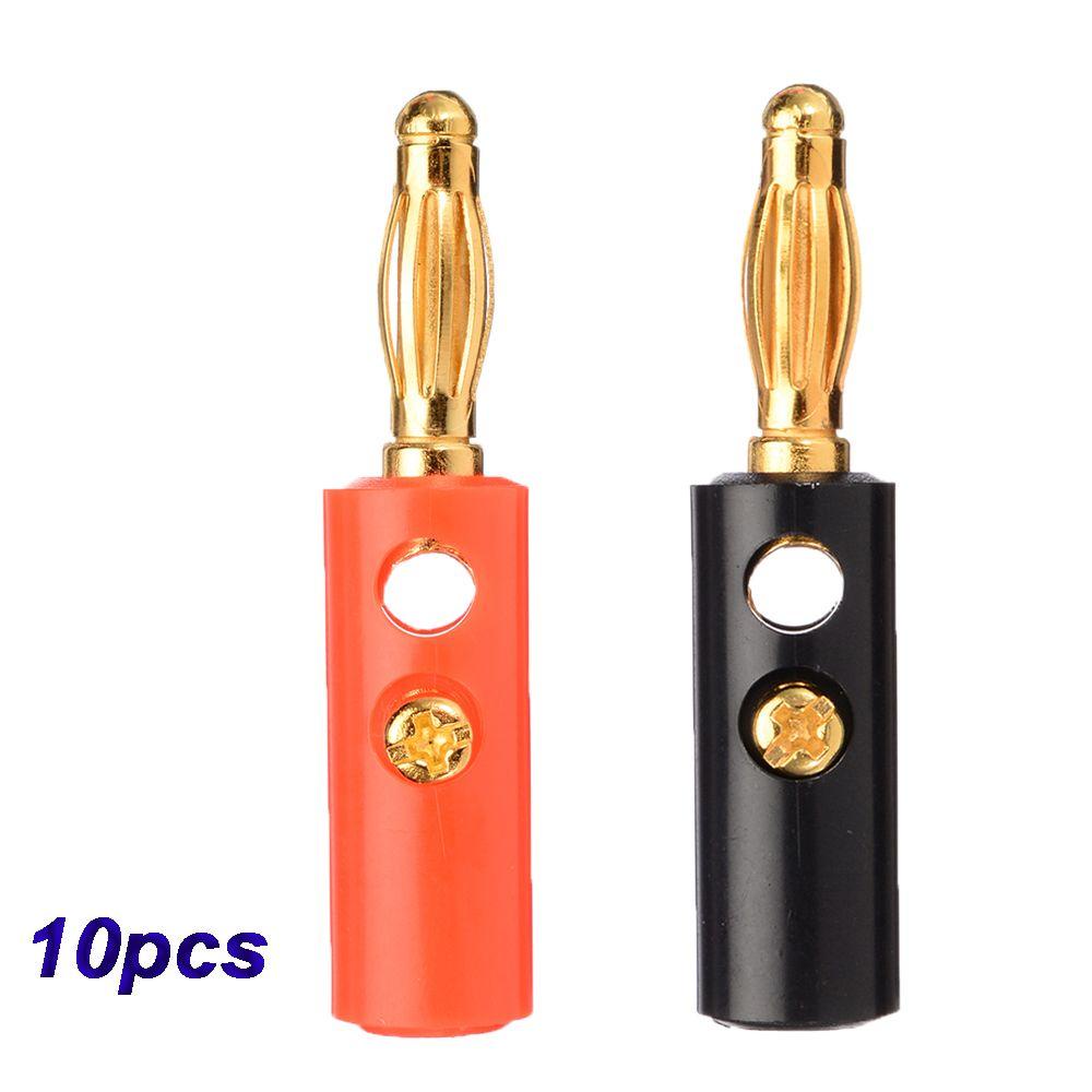 AUGUSTINA Konektor Audio Golden Hitam Merah 4mm Adaptor Kabel Kawat