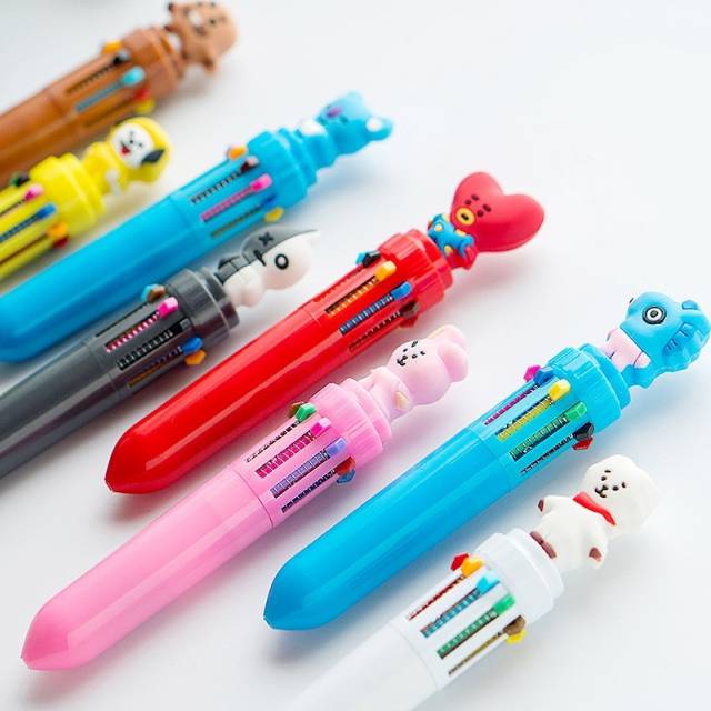 Bt21 Pulpen Gambar Kartun Kreatif dengan 10 Warna