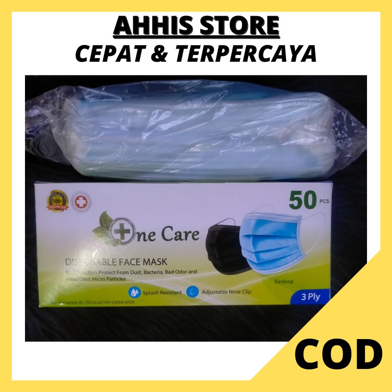 Masker Earloop NE CARE 3 Ply 1 Box isi 50 Pcs / MASKER DISPOSABLE FACE MASK 3 Ply 1 Box isi 50 Pcs