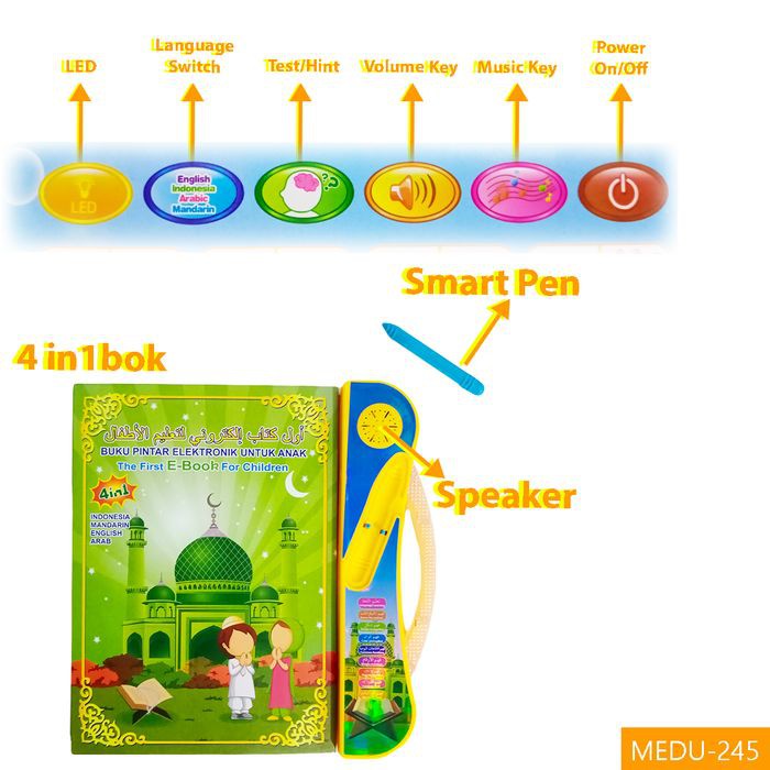 EBOOK 4IN1 playpad buku edukasi anak 4 bahasa belajar membaca - Medu-245