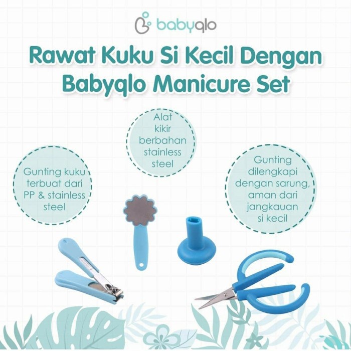 BABYQLO Safety Baby Manicure Set Nail Clip Scissor Gunting Kuku Bayi