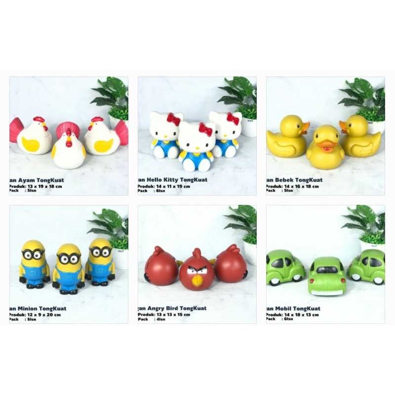 celengan plastik karakter lucu