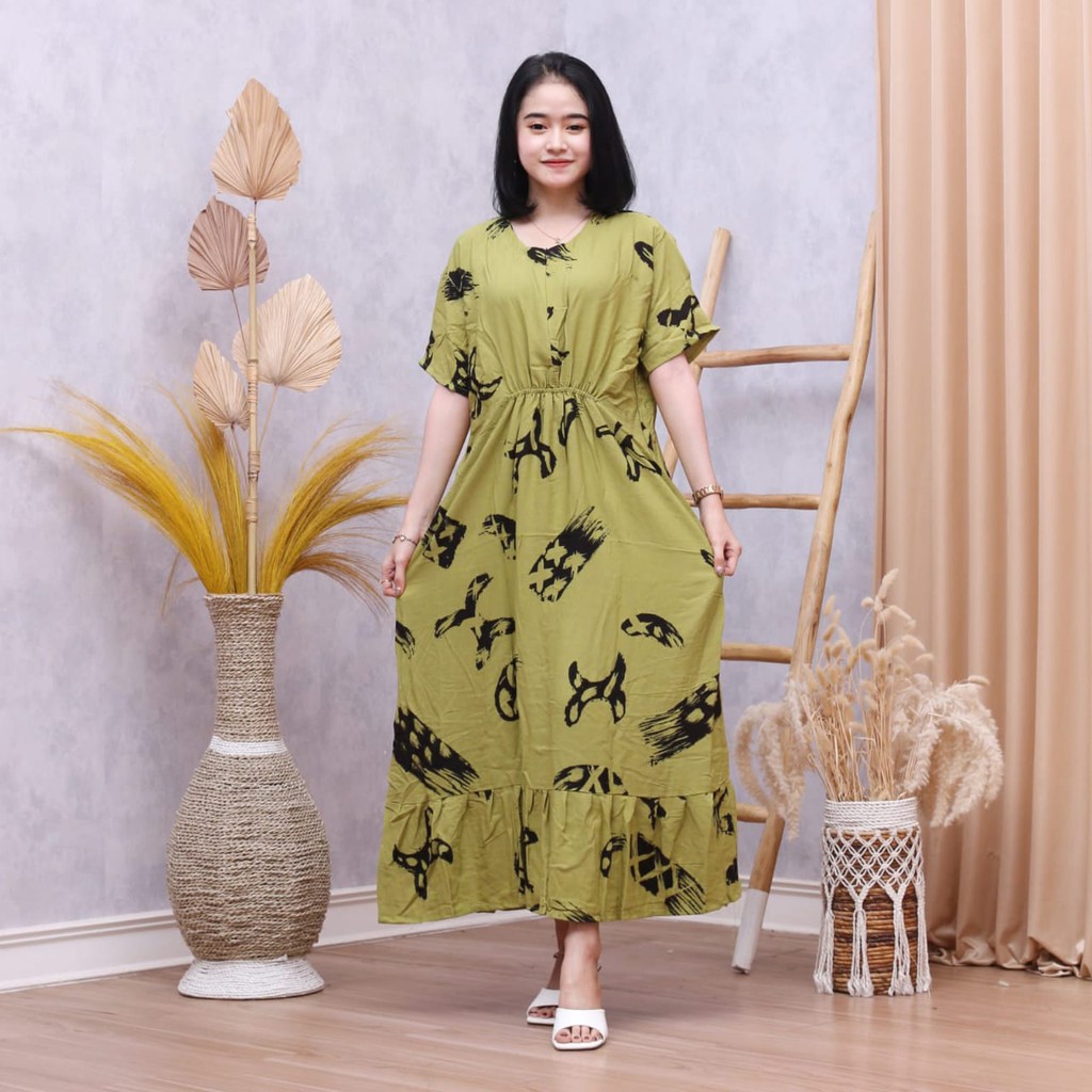 Long Dress Wanita Semata kaki LD 115 Resleting Depan