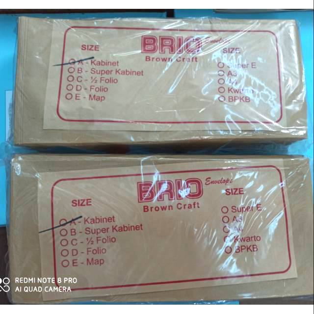 

Amplop coklat polos kabinet merk BRIO