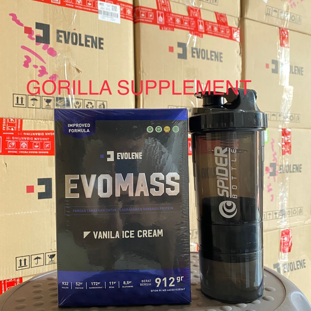 EVOLENE Evomass 2lbs 2lb 912 Gram Rasa VANILLA Evo mass Weight gainer susu penambah berat badan penggemuk