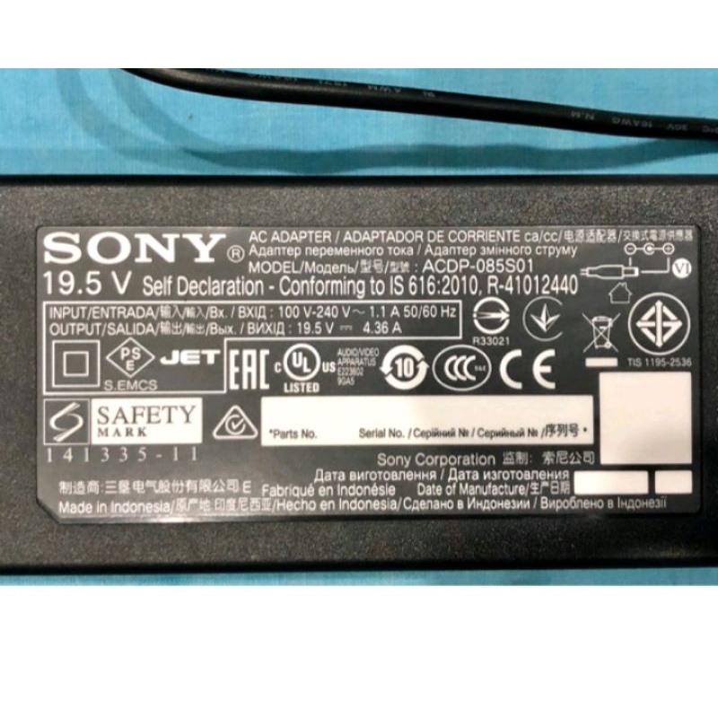 BEKAS ORI Adaptor bawaan tv 19v  Sony BRAVIA 40 - 48 inchi TV LED 6 AMPERE