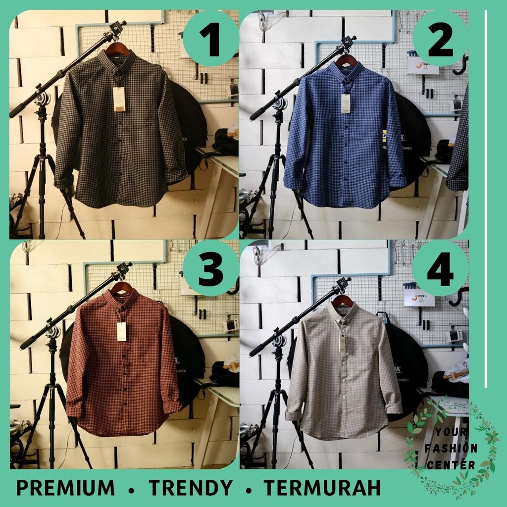 Kemeja Kotak Kotak Pria Bahan Katun Premium / Kemeja Pria PGK 01