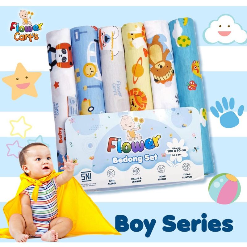 Bedong flower bayi full print boy &amp; girl/ alas tidur,selimut bayi,bedong/ kain pernel bayi /bedong bayi flower terbaru