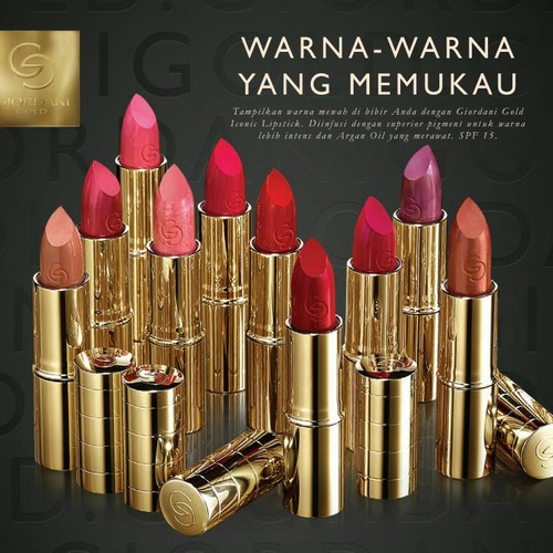 Giordani Gold Iconic Lipstick SPF 15 - Lipstik Wanita - Iconic Red Oriflame + Bonus ©URAAA URAAA