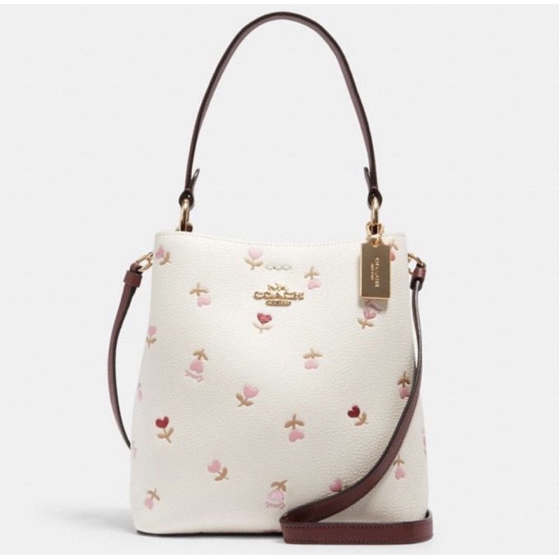 COACH SMALL TOWN BUCKET BAG WITH HEART FLORAL PRINT (2811)