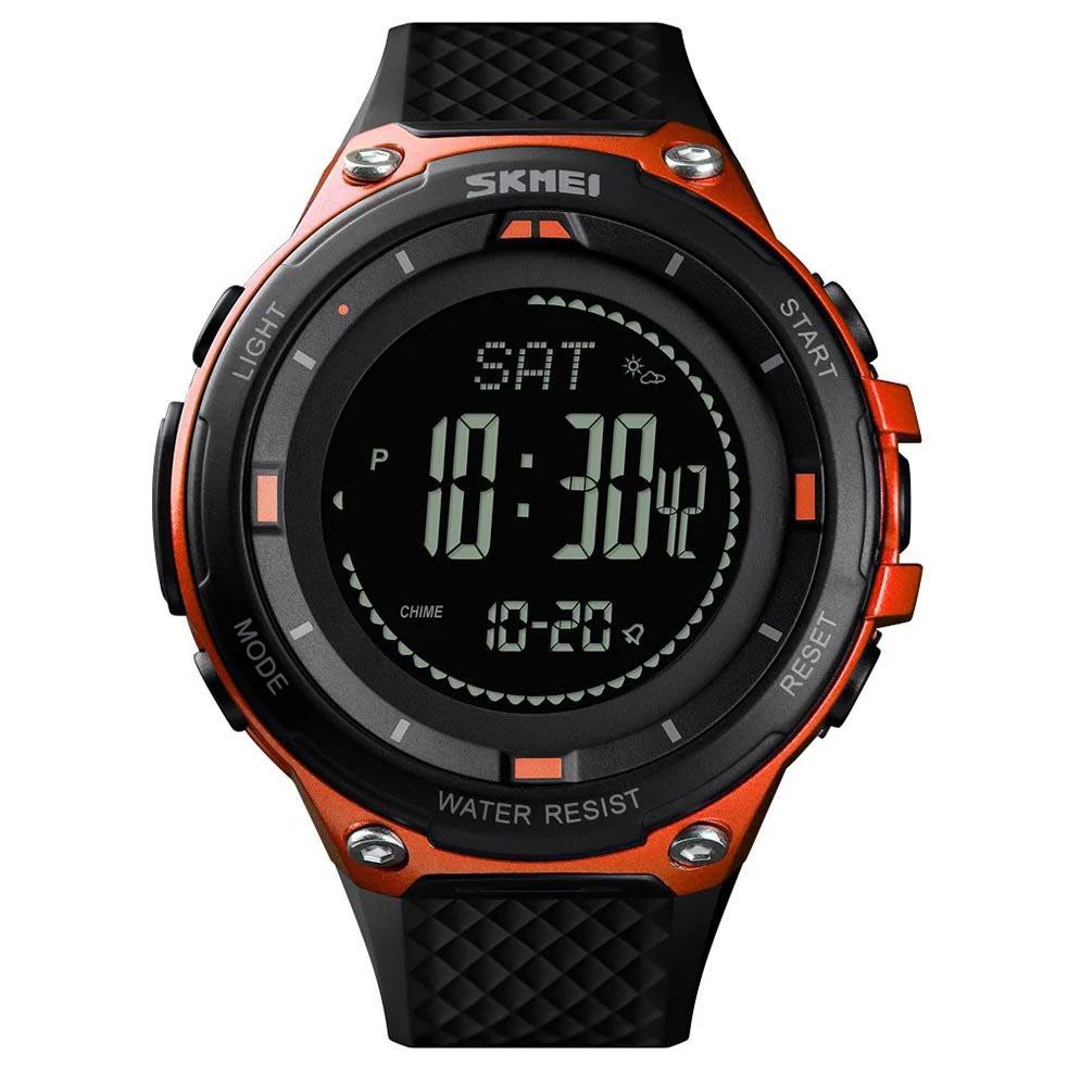 SKMEI Jam Tangan Digital Pria Sport Thermometer Compass Pedometer Calorie - 1443 - Orange - CEN