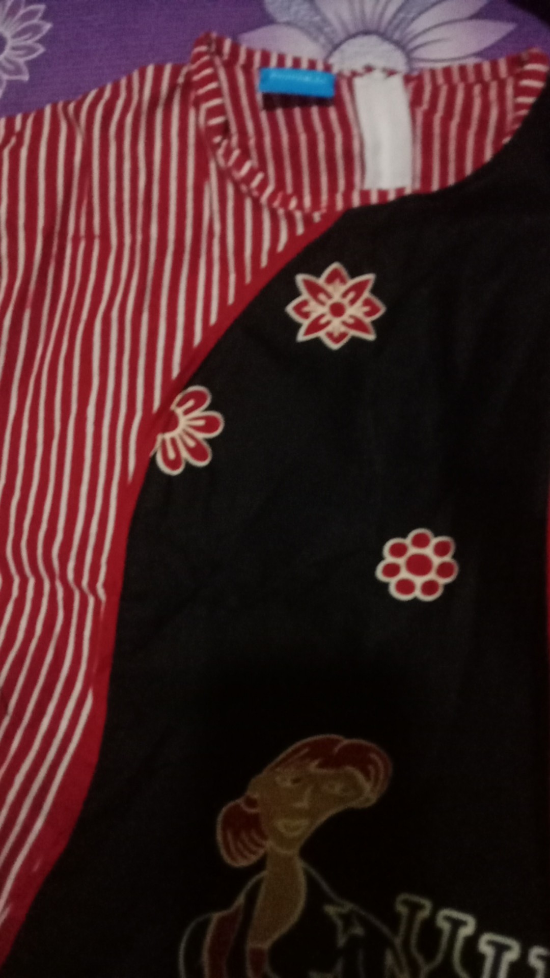 Baju Tunik Batik Premium Gendhis Mbok Jamu Stripe Red Black Muslim