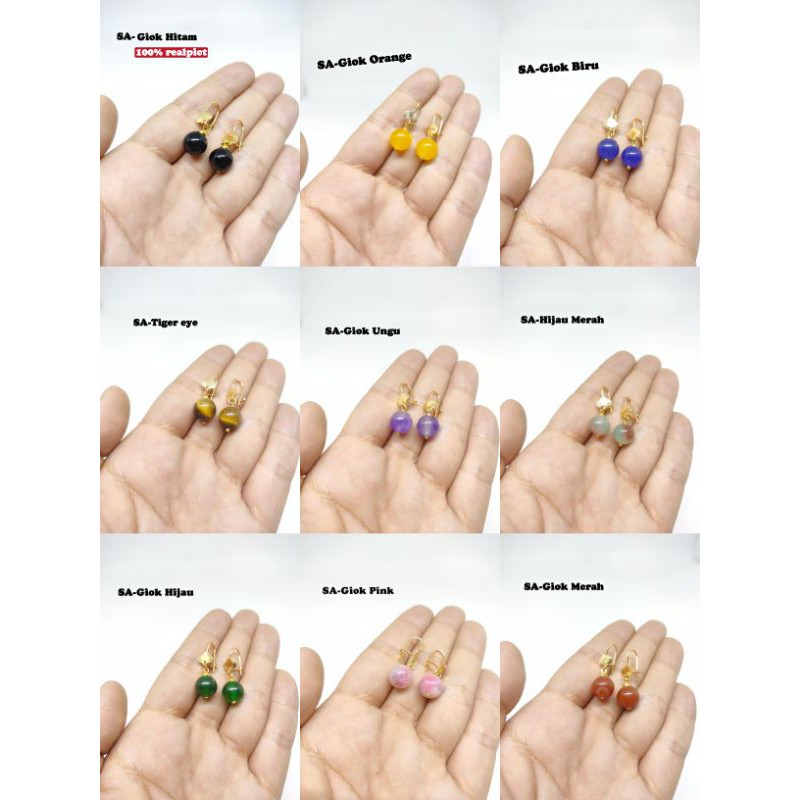 Anting giok asli model baru