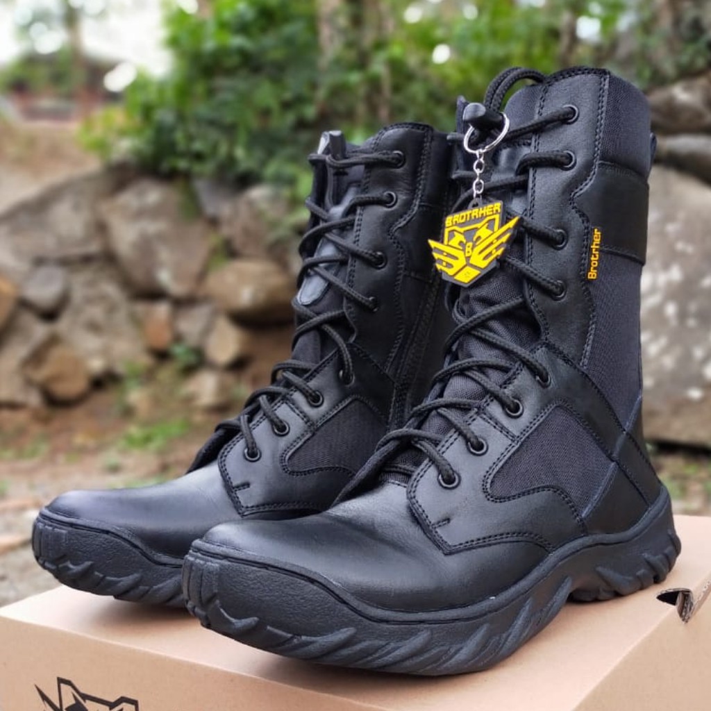 SEPATU PDL BROTRHER TOWER KOMANDO KULIT ASLI SEPATU PDL TNI POLRI SECURITY SATPAM SEPATU BOOTS PRIA