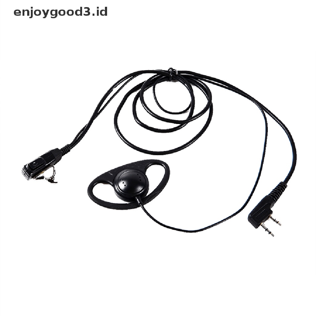 (Id) Headset Earpiece Ptt 2pin Bentuk D Dengan Mic Untuk Radio Walkie Talkie Uv-5R Bf