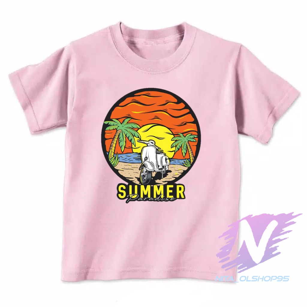 kaos summer baju kaos anak pantai summer vespa