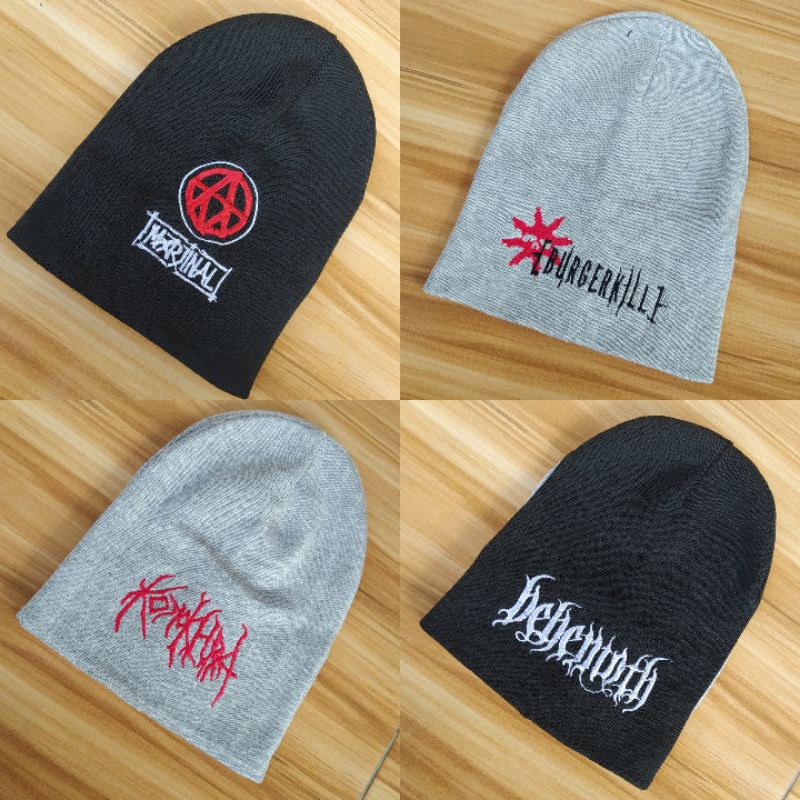 Kupluk Beanie Hat Metal Pria Wanita