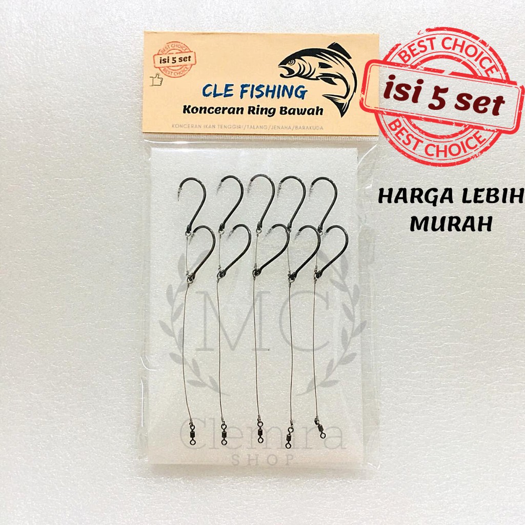 Konceran Tenggiri Barakuda / Rangkaian Kail Pancing Tenggiri Ring Bawah Cle Fishing