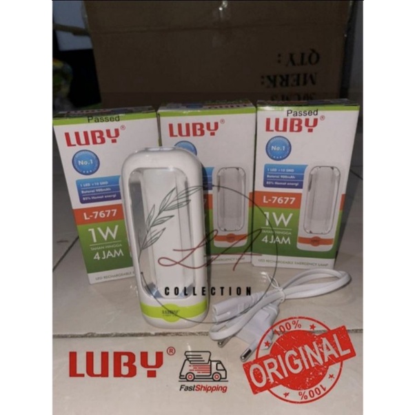 Senter + Lampu LUBY L-7677 Emergency LED Darurat Lamp