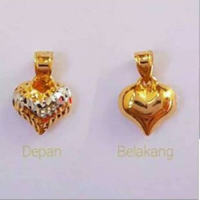 liontin emas asli kadar 700 model love cristal 2 in 1 variasi