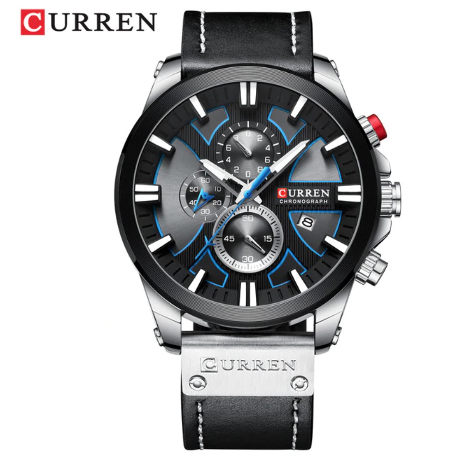 Jam Tangan Pria / Curren 8346 Date Chronograph aktif / Jam Tangan Kulit Curren Original