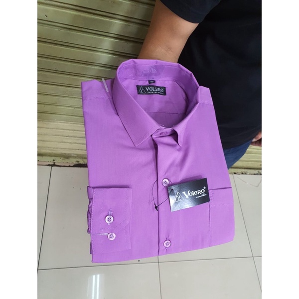 KEMEJA PRIA VOLERO - KEMEJA POLOS LENGAN PANJANG PRIA WARNA UNGU VIOLET