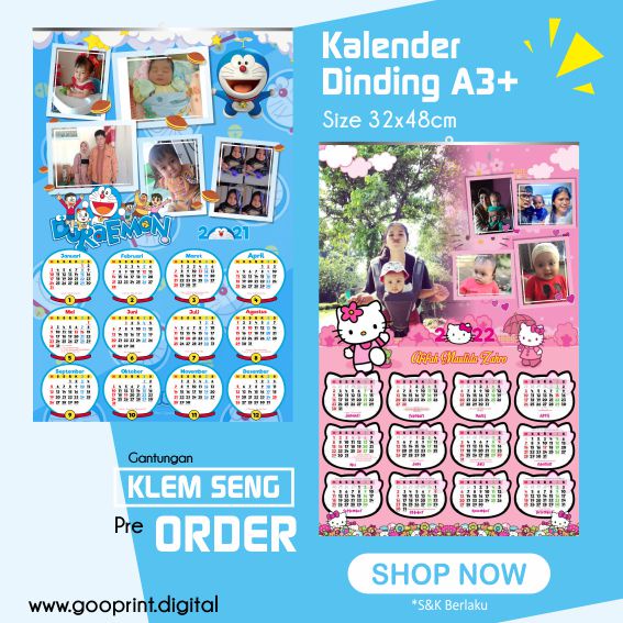 

Kalender foto dinding custom A3+ 2025 reseller / dropship