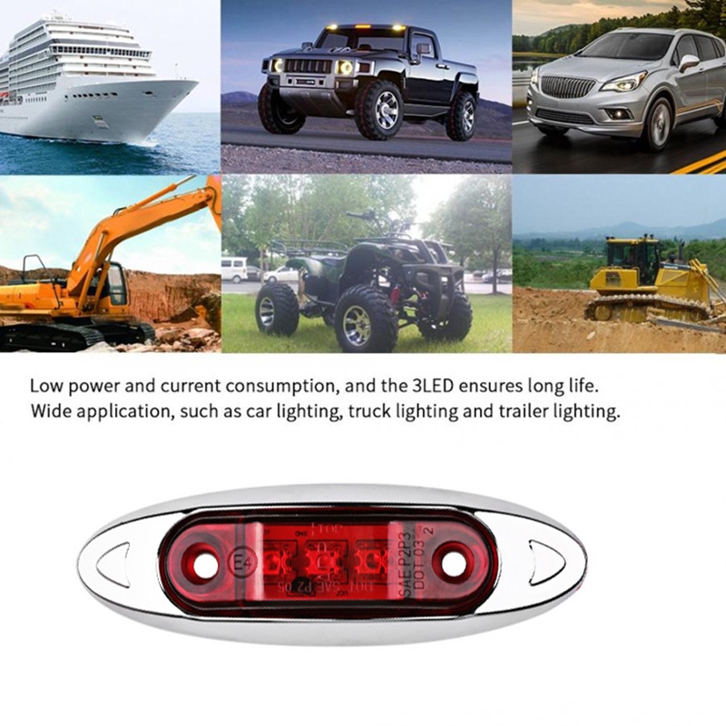 12 V 24 V Putih LED Side Marker Light Clearance Lamp 10-30 V Mobil Truk Lampu Trailer Lampu Traktor Lampu Belakang Lampu Eksternal