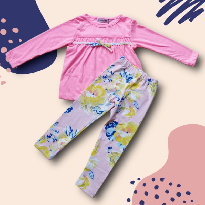 (1-5 TAHUN) SET LEGGING CHA CHA SETELAN ANAK PEREMPUAN BY BOBO KIDS