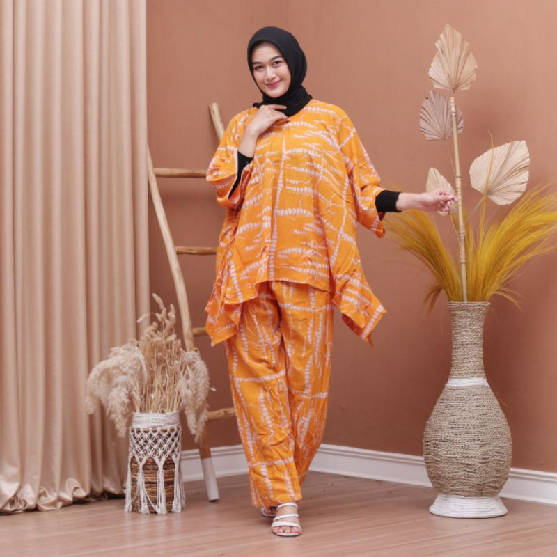 COD Setelan ONE SET Rayon Oversize CP Waka Kope Pecah Jumbo Fit XXXXL Ld 140
