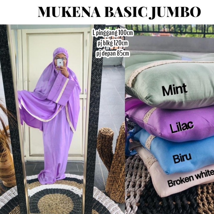 Mukena Polos Couple ibu dan anak Rayon Renda Jumbo Basic Premium I Mukenah Halus Pastel Soft