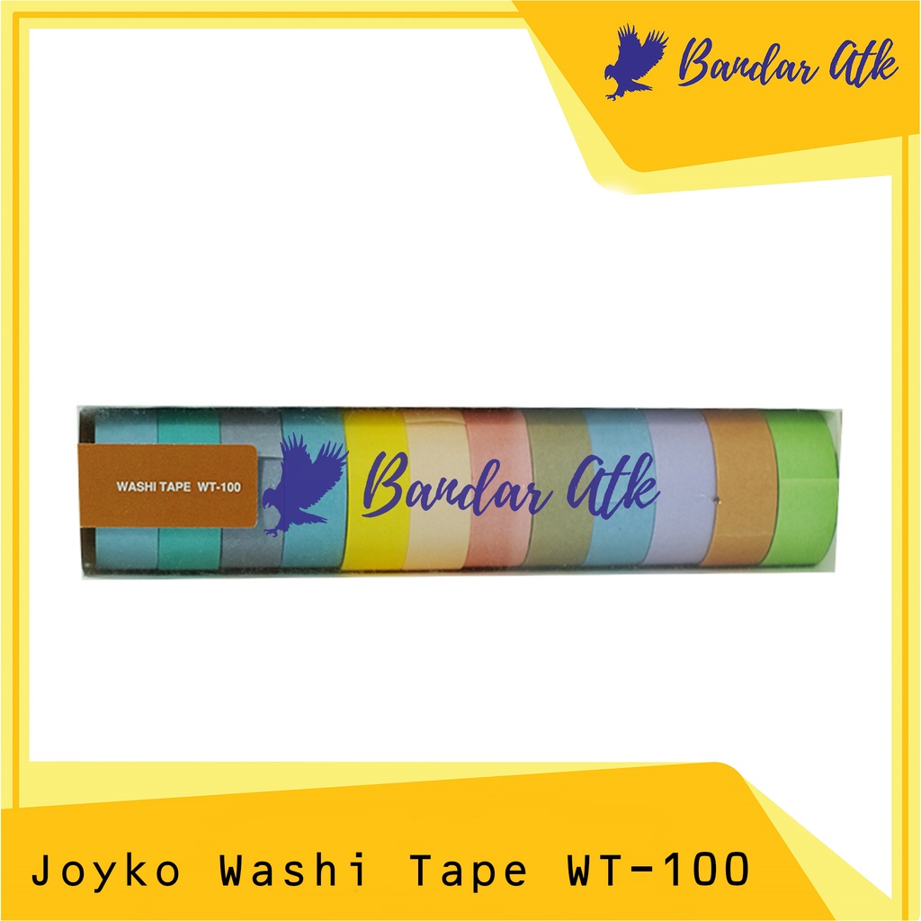 

JOYKO WASHI TAPE Pita Perekat Selotip Kertas Warna WT-100 [1 SET]