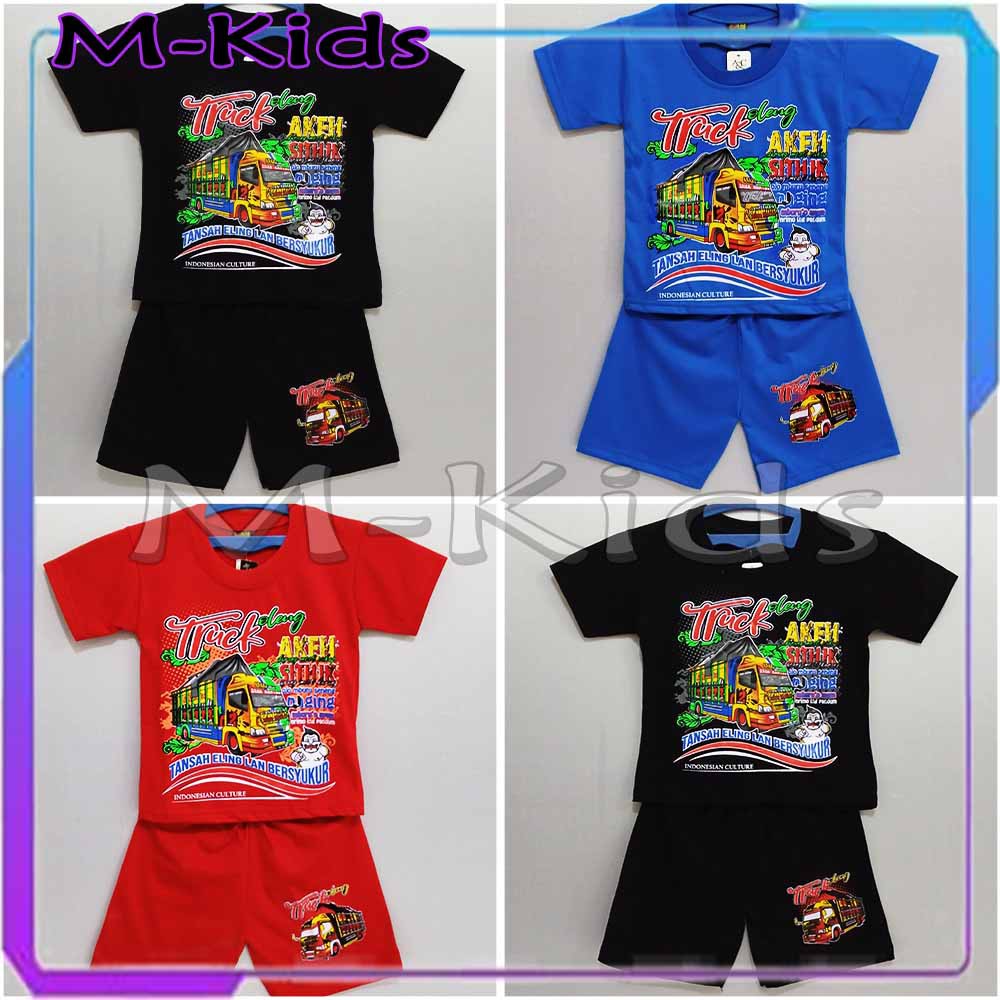 MKids88 - Baju Setelan KAOS Anak Gambar Truck Oleng / Truk Oleng