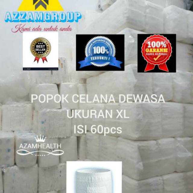 POPOK DEWASA MODEL CELANA uk XL dan XXL 1bal isi 60pcs