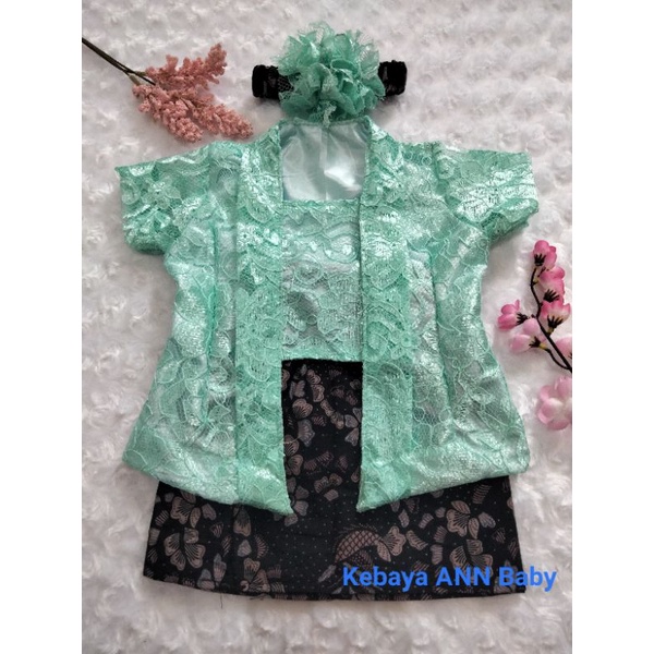 KEBAYA BAYI / KEBAYA ANAK PEREMPUAN / KEBAYA MODERN PITONAN TEDAK SITEN hijau tosca