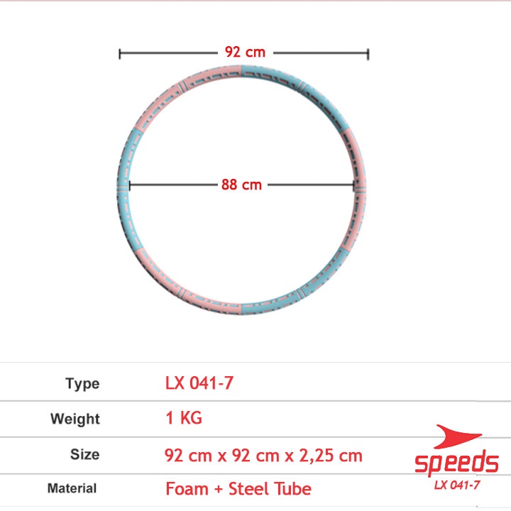 Hula Hoop SPEEDS Hulahop Portabel Yoga Fitness Adjustable Ring Mainan Anak Kaki Pengecil Perut 041-7-8