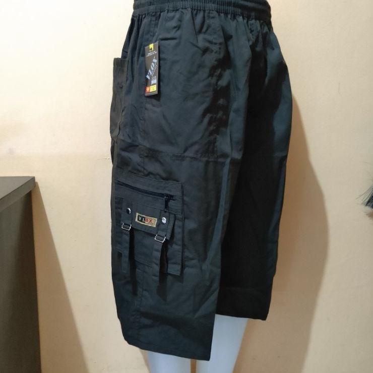Terbagus.. celana pendek pria vlox cargo jumbo polos 7/8 dewasa 5 saku max bb 90 kg
