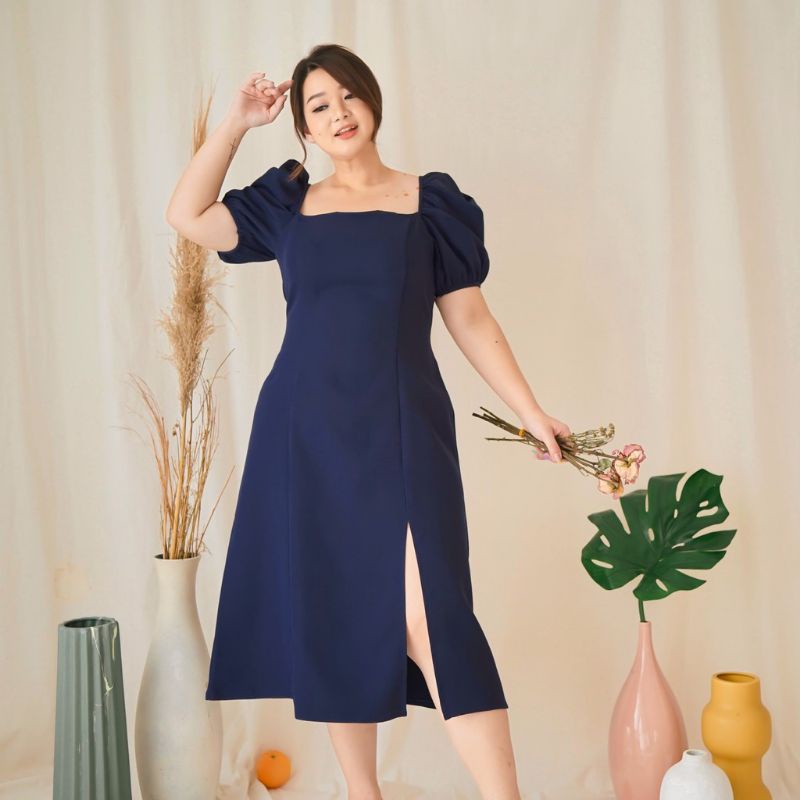 LONG DRESS CLARA//DRESS SABRINA JUMBO//KOREA STYLE//DRESS BELAH SAMPING