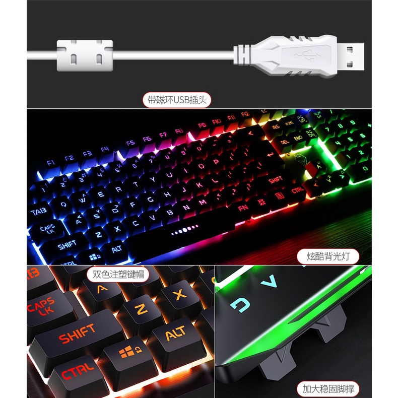 YINDIAO GOLDEN WOLF V2 GAMING FULLSET - Set Lengkap Mouse Keyboard Gaming LED Backlit