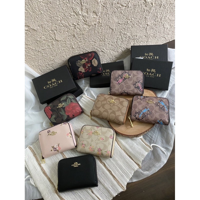 Dompet coach zipper mini bunga kw semi premium