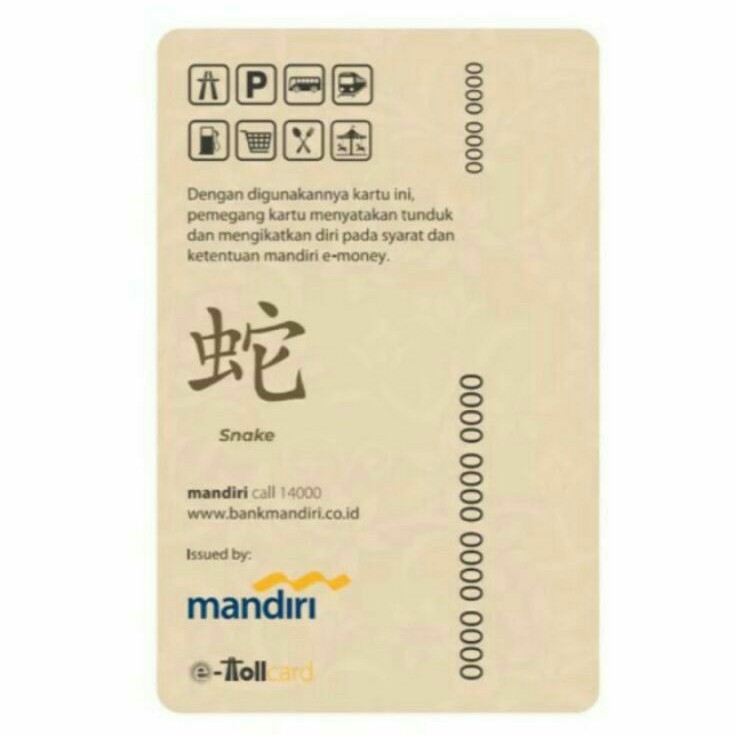 eMoney Mandiri Shio ULAR ORI /Like eTOLL Tapcash Flazz or Brizzi