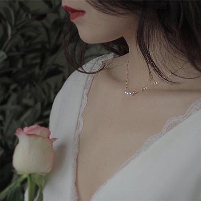 Korean Smile Pearl Necklace Girls Exquisite Ins Simple Clavicle Necklace Fashion Jewelry Accessories Gift