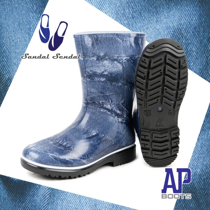 Sepatu Boot Anak AP BOOTS 2012 BLUE JEAN - Sepatu Boot Karet